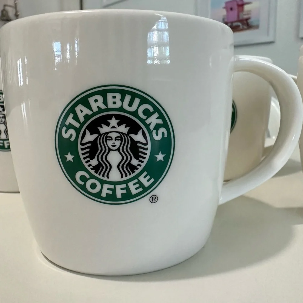 Set of 4 bone china Starbucks mugs 12 oz each 2008 - Picture 4 of 8